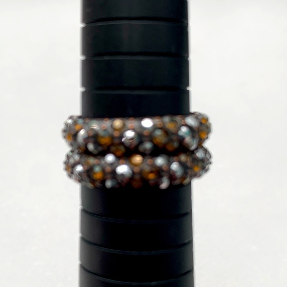 BRIGHTON Crystal Voyage Topaz Crystal Stackable Band Rings Size 9 - Picture 6 of 6